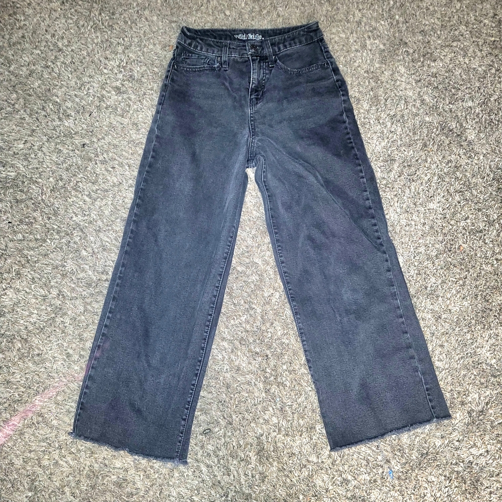 Wild Fable Women's Wide Leg Jeans High Rise Gray Wash Size 0 Perfect Condition
